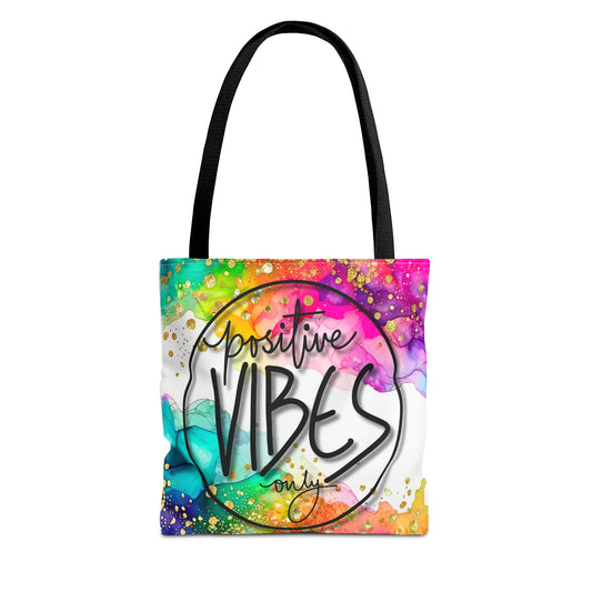 Colorful Tote Bag - Positive Vibes Only, Vibrant Tote, Happy Tote Bag, Cheerful Carryall, Fun Reusable Tote, Colorful Market Tote