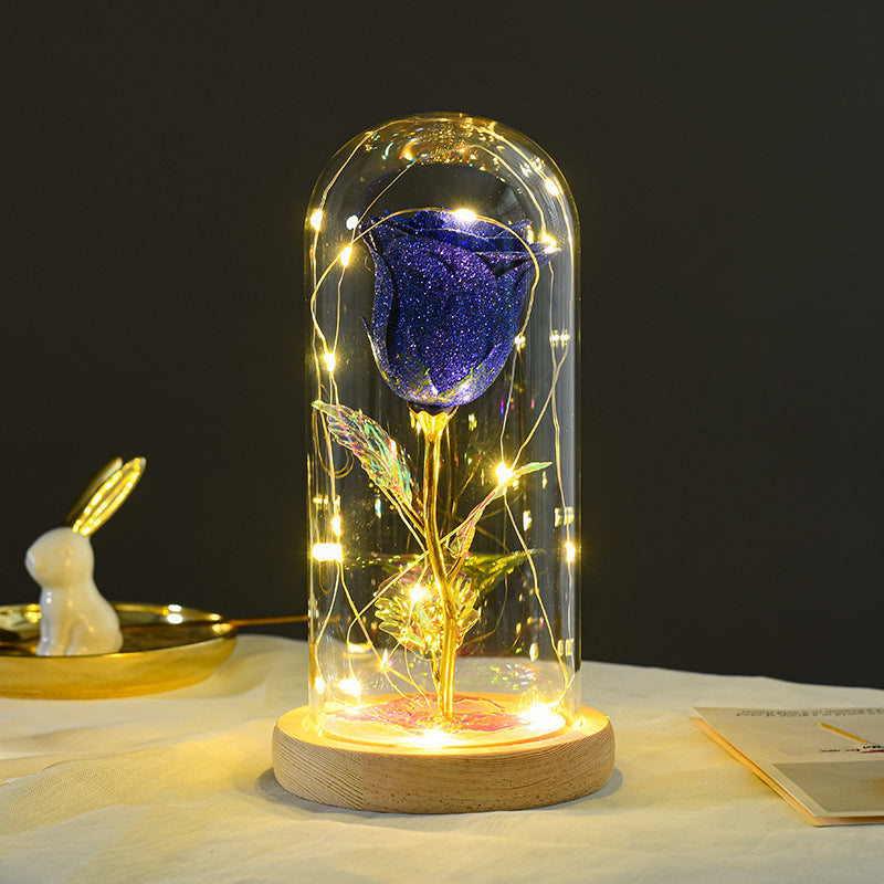 Valentines Day Gift For your LOVE Eternal Rose Flowers LED Light In Glass Cover Day Wedding Decoration Favors Mother Day Female Gift  Gift