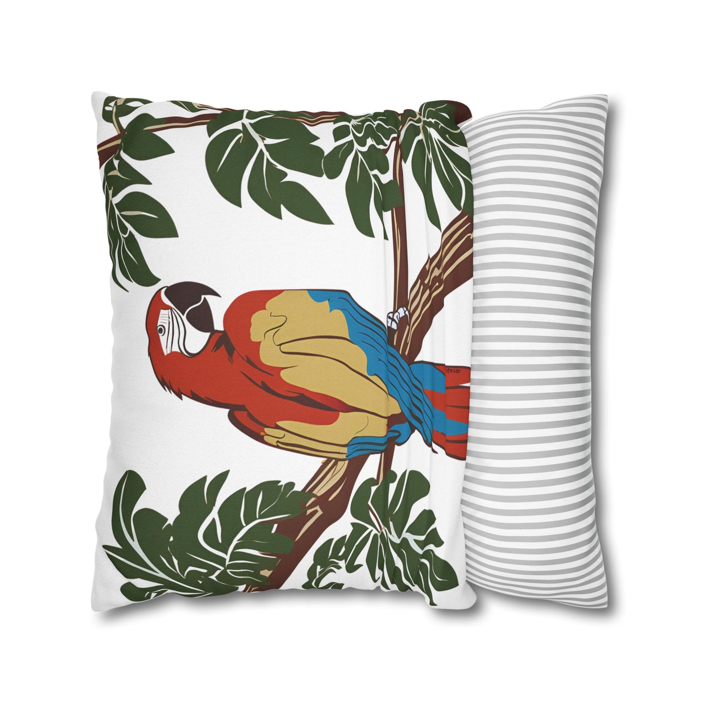 Tropical Macaw Pillowcase | Spun Polyester Square Pillow Cover