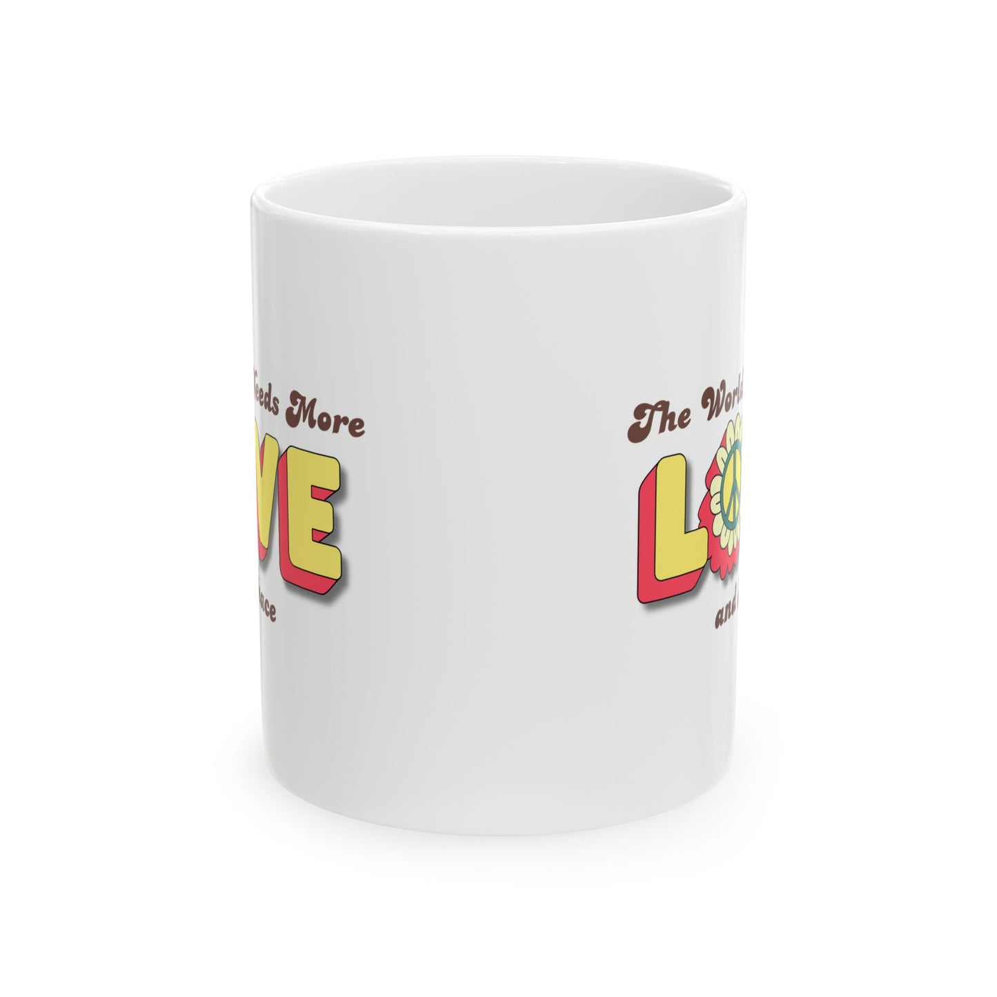 Mug Love in the World Ceramic - Gift for Coffee Lovers, Unique Tea Cup, Inspirational Quote, Positive Vibes, Kitchen Decor