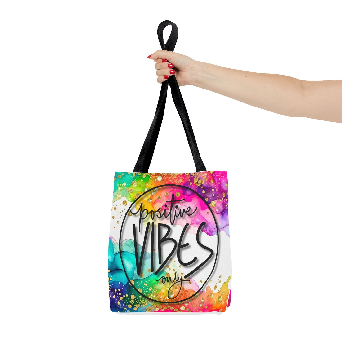 Colorful Tote Bag - Positive Vibes Only, Vibrant Tote, Happy Tote Bag, Cheerful Carryall, Fun Reusable Tote, Colorful Market Tote
