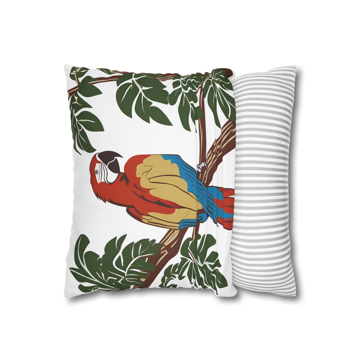 Tropical Macaw Pillowcase | Spun Polyester Square Pillow Cover